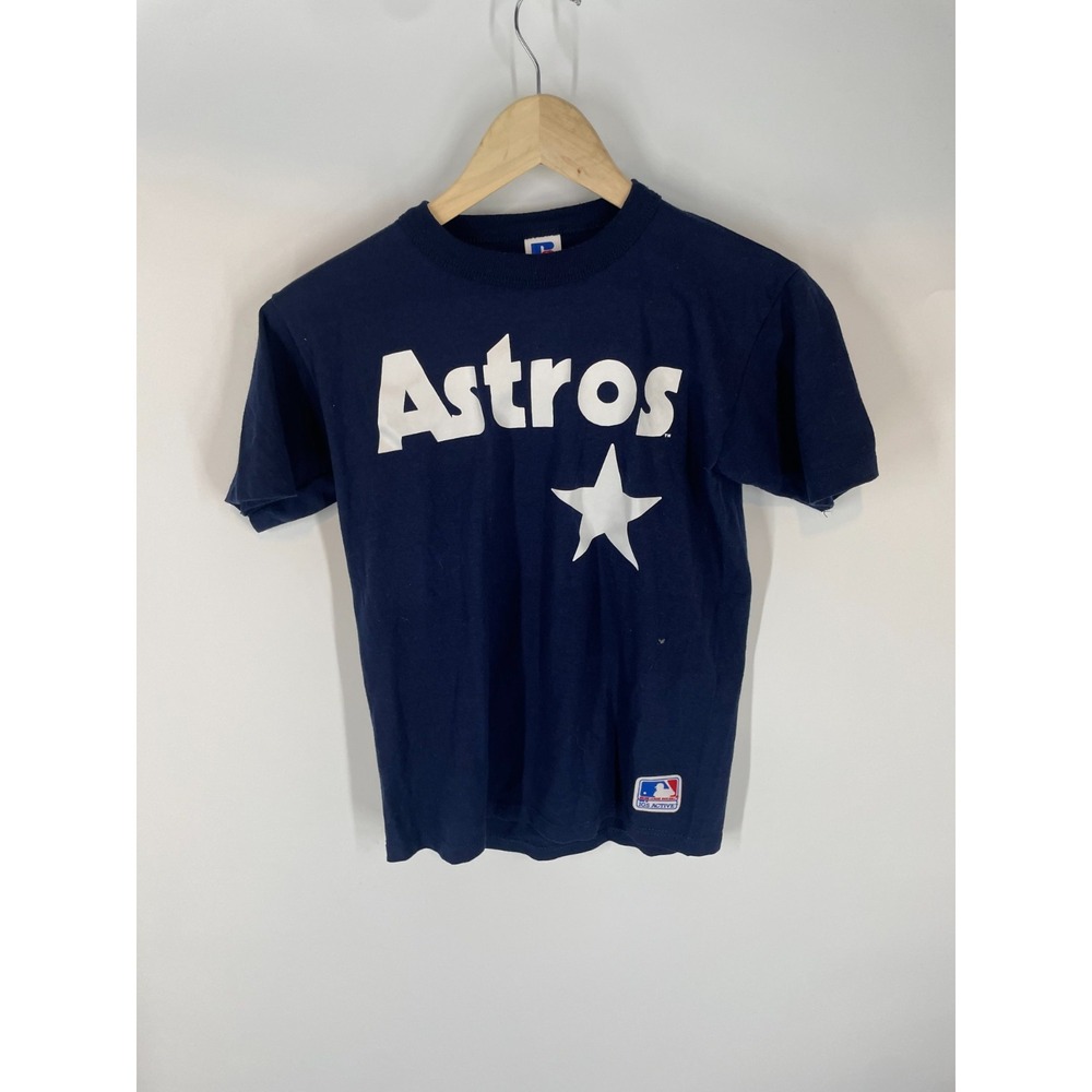 VTG Russell Athletic Houston Astros MLB Baseball Youth T-Shirt Navy Blue Size L